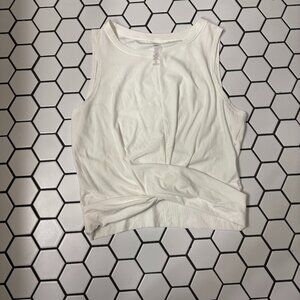 Beyond Yoga Featherweight Center Stage Cropped Tank White XXS